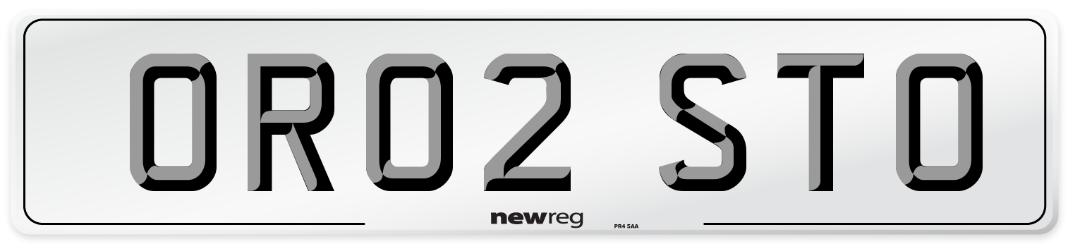 OR02 STO Number Plate from New Reg